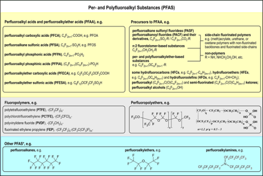 Chemistries of PFAS Compounds found in Water